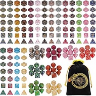 YILAIDA Polyhedral Dice Set, 26 Colours, Role Play Dice for DND RPG MTG Table Games D4 D6 D8 D10 (00