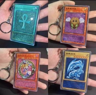 遊戲王_死者蘇生,黑魔術少女,青眼白龍,羽翼栗子球卡牌造型流沙亞克力吊牌掛件鎖匙扣 (Yu-Gi-Oh!/Duel monsters card/魔法卡/死者甦醒/黑魔導女孩/羽翼庫里波/Winged 