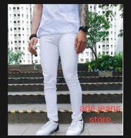 CELANA JEANS SKINNY PRIA / CELANA PENSIL PRIA / CELANA PULL & BEAR PRIA SOFTJEANS PUTIH SKINNY