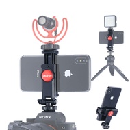 ST-06 Camera Hot Shoe Phone Tripod Mount Adapter 360 Rotation Phone Holder with Cold Shoe for Mic Li