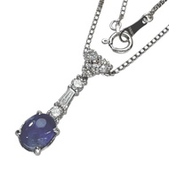 Pre-owned women's necklace featuring a 1.16ct star sapphire and 0.35ct diamonds in 18K white gold, 5