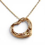 全新 ◇ TIFFANY&Co. Tiffany 鏤空心形吊墜 AU750 (YG) 2022年12月購入 項鍊 黃金 西班牙製造 重4.12克 女士款 帶原裝盒
