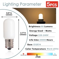 5pcs E12 E14 Bóng Đèn Led Edison 1W 2700K 4000K 6000K màu trắng sữa LED bóng đèn dây tóc đêm 90% năn