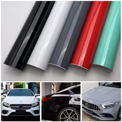 Glossy Vinyl Wrap Film Waterproof Auto Motorcycle Bright Body Wrap Sticker Gloss Wrap Film Black Whi