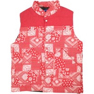 二手 MADMAD Bandana Print Down Vest (2198880107111)，Free Red 搭配 Paisley 襯墊。