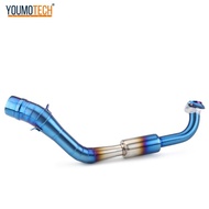 YOUMOTECH ท่อไอเสียรถจักรยานยนต์ท่อกลางข้อศอกหัว Slip กับ Resonator สำหรับ YAMAHA NVX 155 125 NVX155