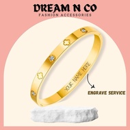 (13-21cm)GT136 Titanium  Bangle Gelang Rantai Tangan Gift Wedding Jewellery Gold Silver Bracelets ge