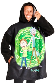 RICK AND MORTY Blanket Hoodie for Men and Teenagers - Cosy Oversized Fleece Hoodie One Size Sherpa L