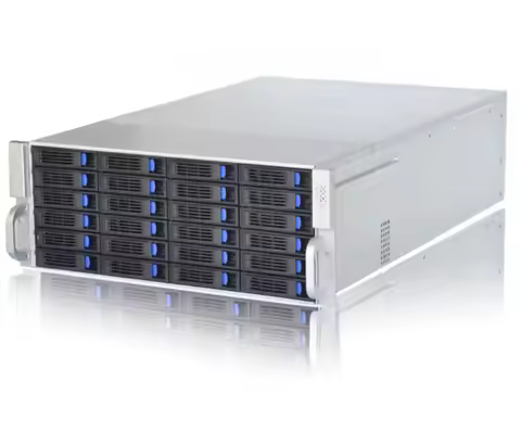 4U Rackmount Server case with 24 Hot-Swappable SATA/SAS Drive Bay, MiniSAS /SATA Connector 6Gb/s 12G