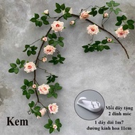 Antique climbing rose vines, 1m7 long pink vines decorate home walls, cafes, studios, decorative cli