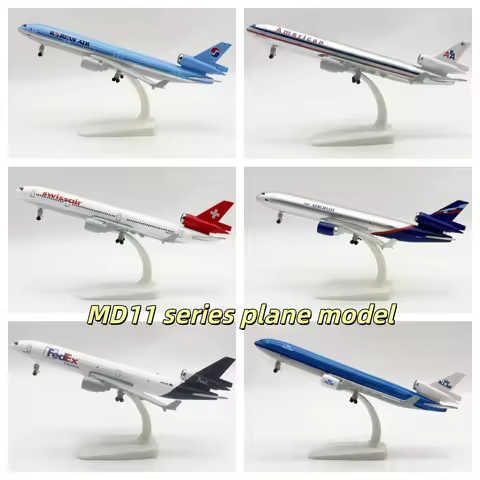20cm Diecast Metal Planes MD11 Series Miniature Airplane Model 1/400 Scale Aircraft With Wheels Stan