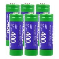 WINTECY 14430 Battery, 4/5AA Size【Shorter Than AA】 14430 3.2V 400mAh LiFePo4 Rechargeable Solar Batt