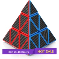 Pyramid Cube, 3x3x3 Triangle Magic Cube; Carbon Fiber Vivid Colors - Even Faster than Original Pyram