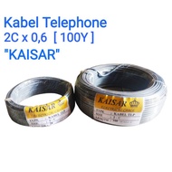 Telephone Cable 2C x 0.6 (100Y) KAISAR Telephone Tweeter Swallow Audio 2 C 0.6 100 Y Grey