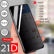 Carristo Realme C33 C67 C61 C65 C75 Note 60 60X Privacy Clear HD Cover Screen Protector Tempered Gla
