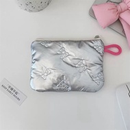 Blogger Diamond Silver Love Cute Clutch Cosmetic Coin Bag Portable Storage Hygiene Bag