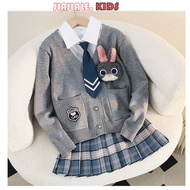 3-14Y Girls' 3D Officer Judy JK uniform 4pcs set, elementary school students' spring and autumn coll