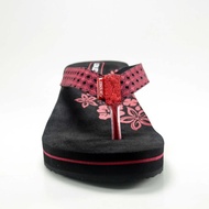 promo-spesial- loxley sandal wedges wanita floretta hitam/merah size