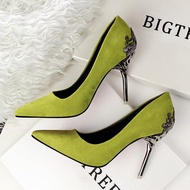 Fashion High-Heeled Shoes Woman Pumps Thin Heels High Heels Suede Pointed Toe Women Shoes Closed Toe