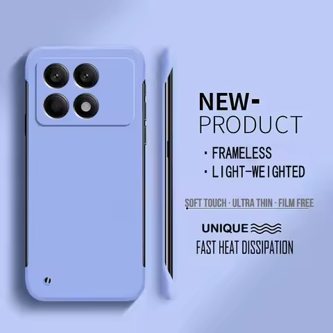 Matte Thin Frameless Pure Color PC Phone Case For XIAOMI Poco X6 F6 F5 Pro F4 F3 Four Corner Protect