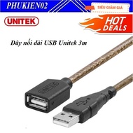 Unitek 3m USB extension cord Y-C417A USB 2.0 standard AM-AF - Genuine product