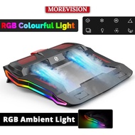 RGB Gaming Laptop Cooler Pad Two Powerful Fans Speed USB Adjustable Height Cooling LED Lighting for PC Notebook Stand