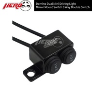 Domino Dual Mini Driving Light Switch 3 Way Switch Side Mirror Mount Waterproof Universal