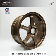 ♘【Installation Available】AOW-11 FLOW FORMING 16 INCH 16X7 4X100 ET38 BR-2  READY STOCK SPORT RIM✿