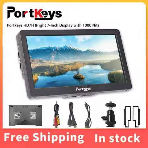Portkeys HD7H 7 Inch Camera Field Monitor, 1000nit 1280x720 IPS Screen Support 4K30p HDMI With Sunsh