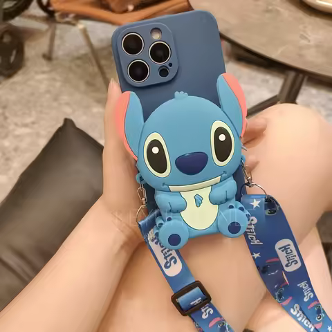 For Redmi 7 7A 8 8A 9A 9i 9T 10 10A 11 12 12C 13 13C 13T 14C Prime Pro 3D Disney Stitch Wallet Bag C