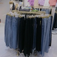 gold Circular clothing store display rack, children's clothing store shelf, floor-standing pants rac