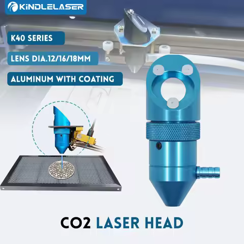 KINDLELASER CO2 Laser Head For K40 Series Laser Engraving Cutting Machine Lens Dia 12/15/18mm Focal 
