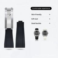 22/21mm FKM Rubber Watch Band for Rolex Sky-Dweller Sea-Dweller Watch