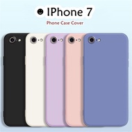 【In Stock】 For IPhone 7 Case Couple Dirt resistant Couple Silicone Full Cover Case  Classic Simple Solid Color Phone Case Cover