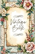 Vintage Book: Cuaderno A5 Puntos 100 páginas– Cuadernos bonitos estilo Scrapbook Romántico y Floral 