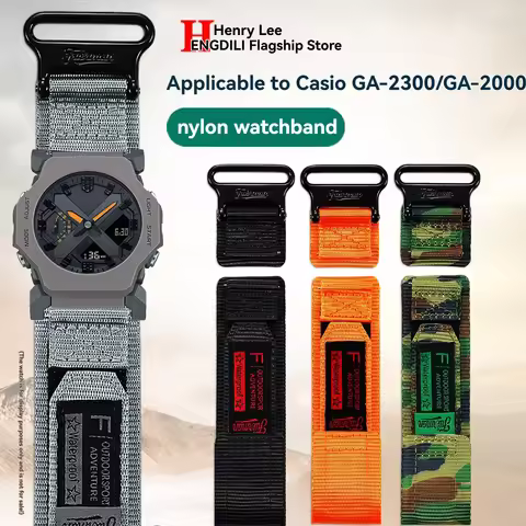 24mm GA-2300-8APR Modified nylon strap For Casio G-SHOCK 5725 GA-2300/2200/2000 canvas replacement w