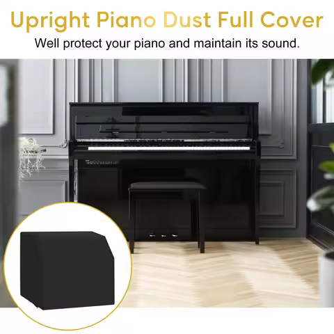 Upright Piano Cover Dustproof and Waterproof Oxford 420D Fabric Piano Cover for Universal Upright Pi