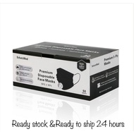 SchutzMed Disposable Fce Mask 3ply/Mask Hitam dengan kotak