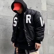 America Vintage Jaket Track Suit Jacket Hipster Black Jaket Varsity Pria Hip Hop Terbaru Dobel Hodie