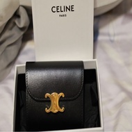 CELINE TRIOMPHE COMPACT三折黑色短夾