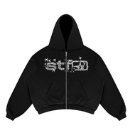 Hoodie Zipper Boxy  Aviones Black Hoodie  Hoodie Zipper