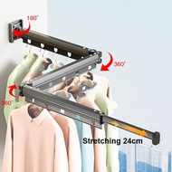 Aluminum Alloy Folding Clothes Dying Rack Hanger Foldable Balcony Wall Mount Indoor Outdoor Balcony 