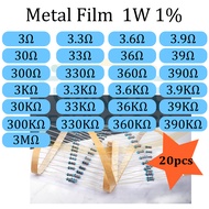 Resistor 1W Metal Film 3,3.3,3.6,3.9,30,33,36,39,300,330,3K,3.3K, 33K,300K,330K,360K,390K Ohm 1W 1% 