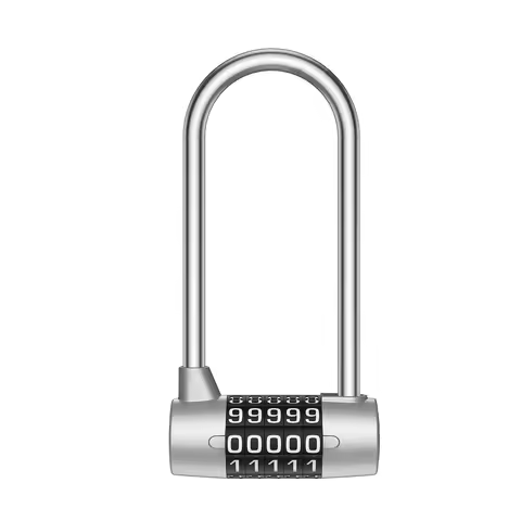 5 Digit Combination Padlock 4.65 Inch Long Shackle Resettable Padlock Lengthened Gym Lock Waterproof