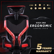 (Free Installation) GT Chair GR-V7-X PU Leather / Y Frame Ergonomic Gaming Chair / Office Chair / with Seat Height / Headrest / Backrest / Armrest Adjustment / Red / Black - GTC-GC-V7X