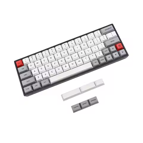 64 ANSI Dye Sub Pink White Gray White Keyset PBT Keycap For MX switches 64 Keyboard GK64 GK64x GK64x
