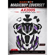 MAGICBOY QJ AX200S BODY COVER SET PURPLE BLACK SIAP TAMPAL STICKER CUSTOM DESIGN COVER SET AX200 PUR