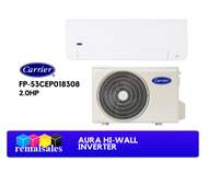 CARRIER FP-53CEP018308 2.0HP Aura Hi-Wall Inverter Split Type Aircon