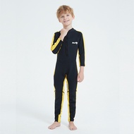 Children's thermal wetsuit one-piece 1.5MM Bruce Lee model, thermal swimming sunscreen suit yellow s