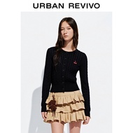 URBAN REVIVO Womens Long Sleeve Cardigans Tops Button Up Work Cropped Sweater cardigans